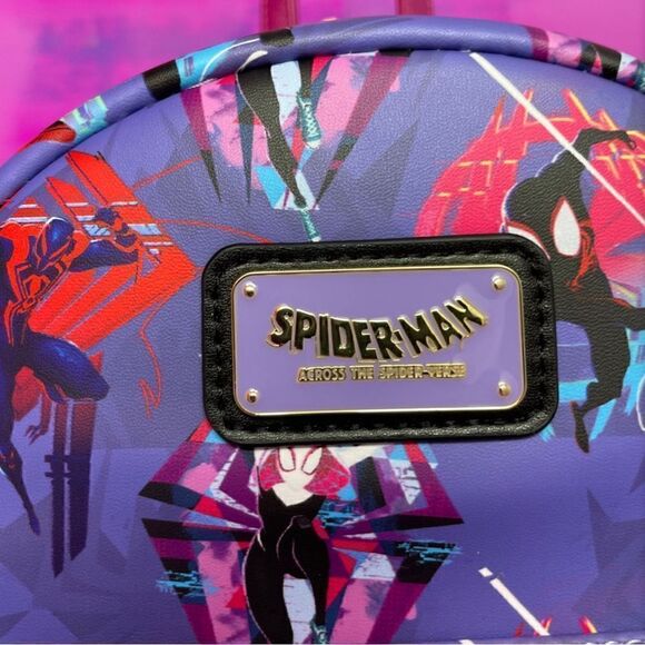 Loungefly Marvel Spider Man Across the Spider-Verse AOP Mini Backpack Exclusive - Picture 3 of 5